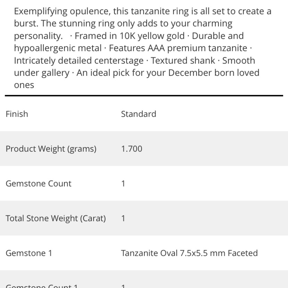 UNIQUE & FABULOUS!! 10k Gold AAA Tanzanite Ring - Picture 13 of 16